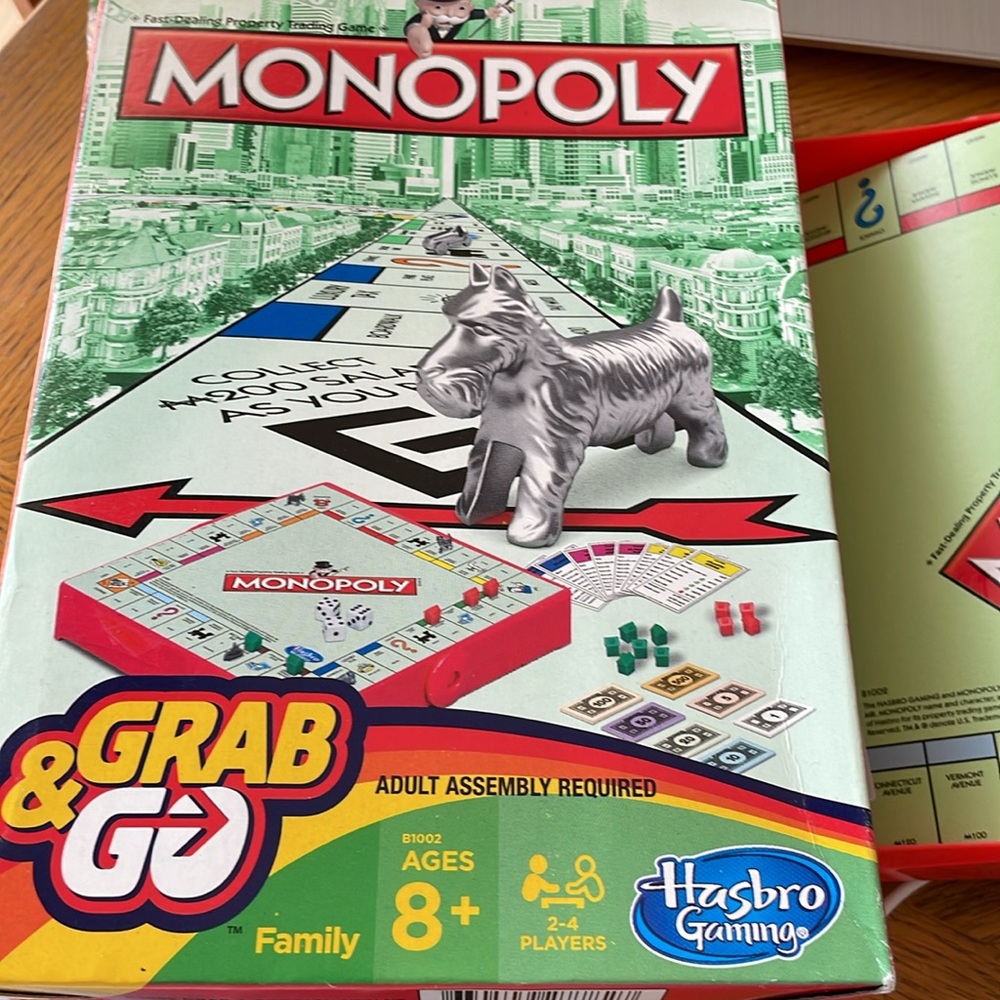 Monopoly Grab & GO Game by Hasbro Gaming Ages 8+ Travel Game